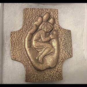 Bronze‎ Cross Child In Hand Buckle Made In Germany